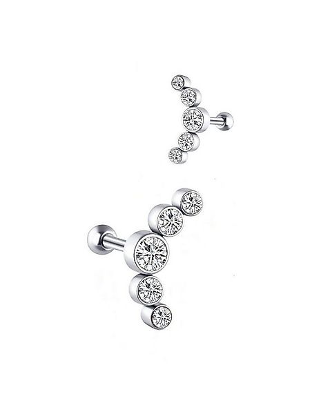 Paletti Single-Ohrstecker Ohrstecker Helix Edelstahl mit transparenten Kris günstig online kaufen