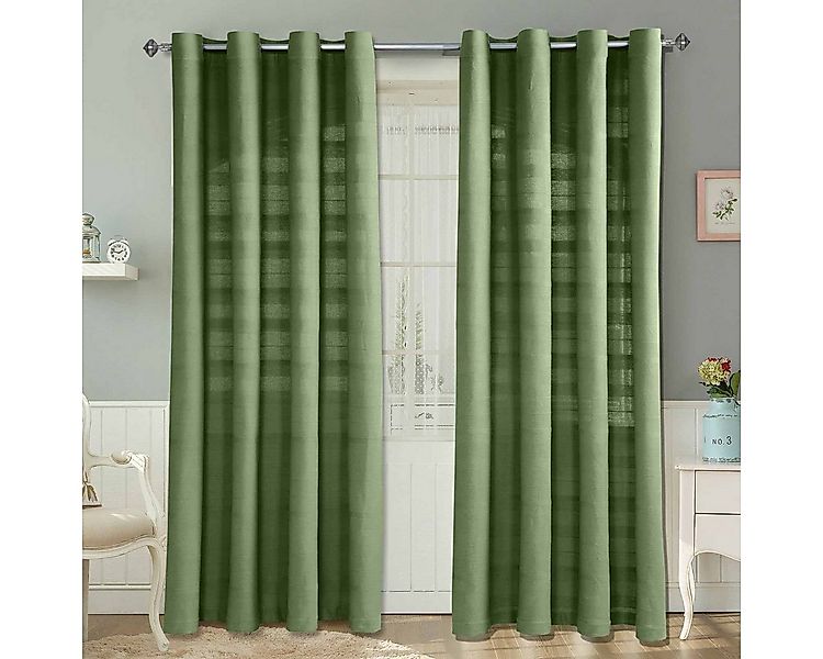 Homescapes Gardine Rajput Gardinen 2er Set aus Baumwolle, 137 x 137 cm, dun günstig online kaufen