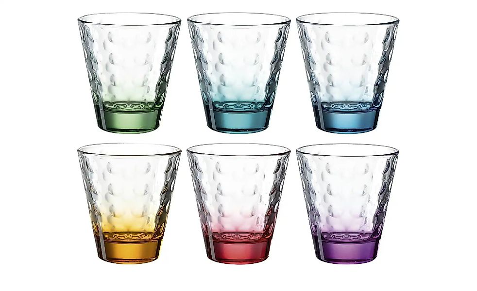 LEONARDO 6er-Gläserset 6er Set Optic ¦ mehrfarbig ¦ Glas ¦ Maße (cm): B: 8, günstig online kaufen