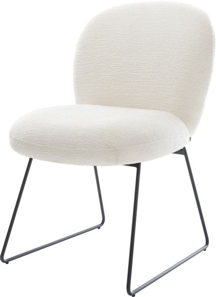 DELIFE Polsterstuhl Nube-Flex, Kufengestell Schwarz Bouclé günstig online kaufen