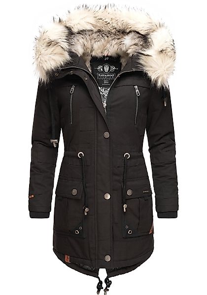 Navahoo Wintermantel "Honigfee", stylischer Baumwollparka mit Kunstfell-Kap günstig online kaufen