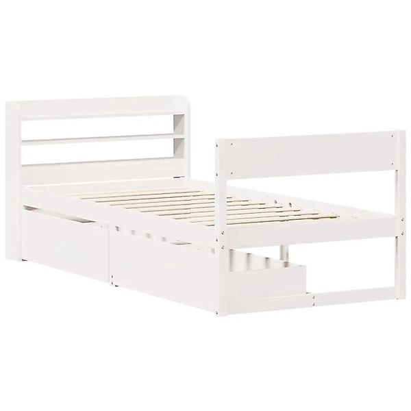 vidaXL Massivholzbett ohne Matratze Weiß 75x190 cm Kiefernholz 3307147 günstig online kaufen