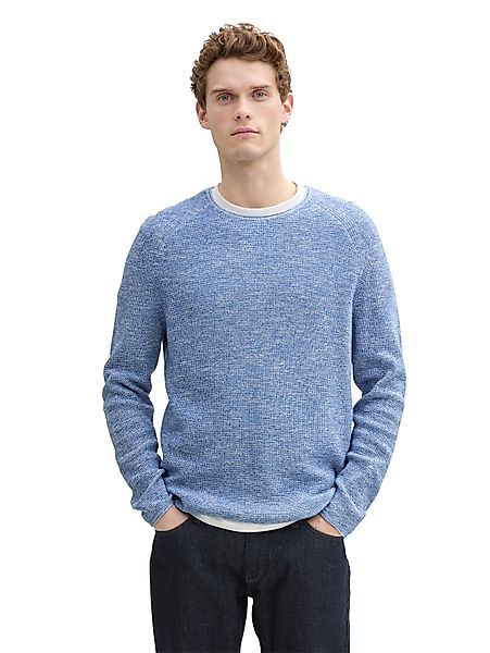 TOM TAILOR Rundhalspullover in Melange Optik günstig online kaufen