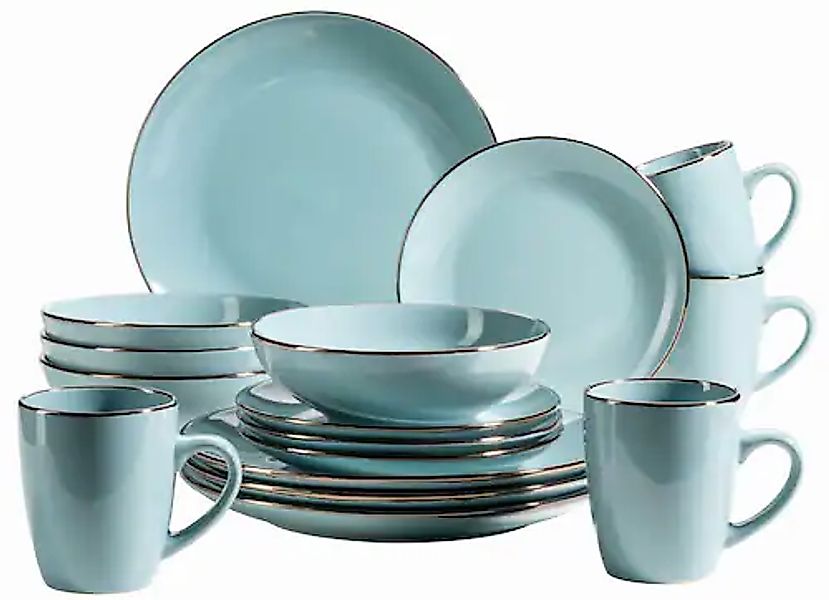 MÄSER Kombiservice »METALLIC RIM, Geschirr-Set, Steinzeug« günstig online kaufen