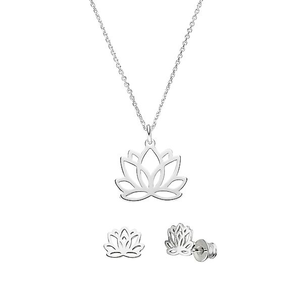 SCHOSCHON Schmuckset Kette Lotusblume Ohrstecker Lotus günstig online kaufen