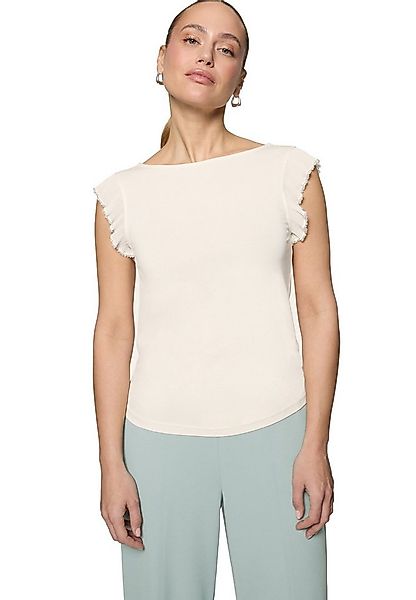Zero Kurzarmshirt Damen Rüschen mit Perlen (1-tlg) Perlen günstig online kaufen