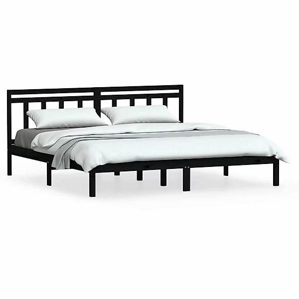 Vidaxl Massivholzbett Schwarz Kiefer 200x200 Cm günstig online kaufen