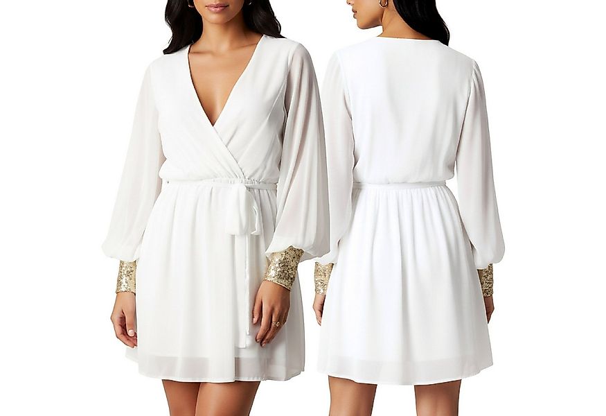 Sarcia.eu Chiffonkleid John Zack Weißes Chiffonkleid mit langen Ärmeln & go günstig online kaufen