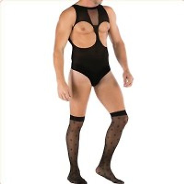 Jumpsuit + Strümpfe TEDDY Sexy schwarzes Outfit günstig online kaufen