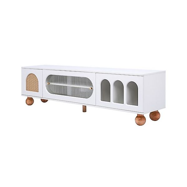 Gotagee TV-Schrank Lowboard TV-Möbel Fernsehtisch mit Rattan-ähnlicher Tür günstig online kaufen