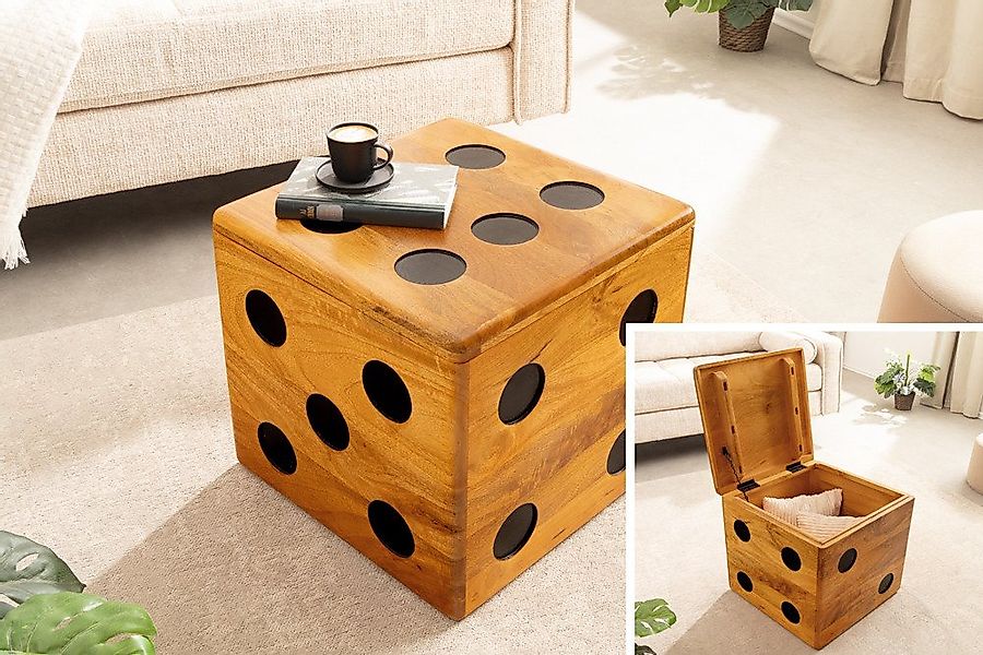 riess-ambiente Beistelltisch CUBE 40cm natur – stapelbar, Massivholz, Sitzh günstig online kaufen