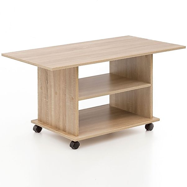 FINEBUY Couchtisch Couchtisch 95 x 51 x 54,5 cm Spanplatte Sofatisch Rollen günstig online kaufen