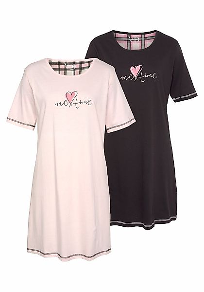 Vivance Dreams Sleepshirt, (Packung, 2 Stück), im Doppelpack mit Karomuster günstig online kaufen