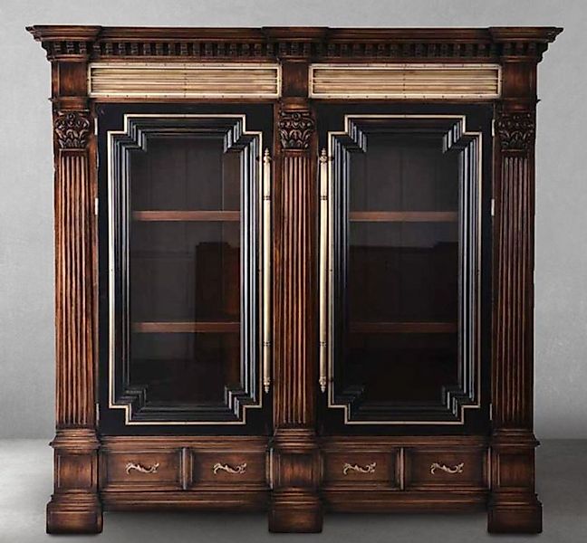 Casa Padrino Vitrine Casa Padrino Luxus Vintage Stil Vitrine Braun / Naturf günstig online kaufen