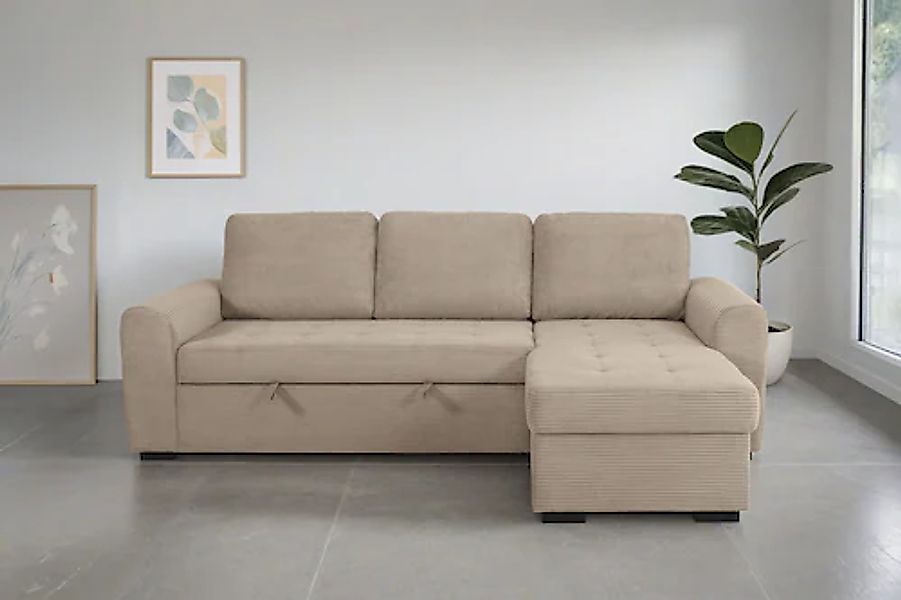 Trends by HG Ecksofa »POLL«, (2 St.), Schlaffunktion + Bettkasten günstig online kaufen