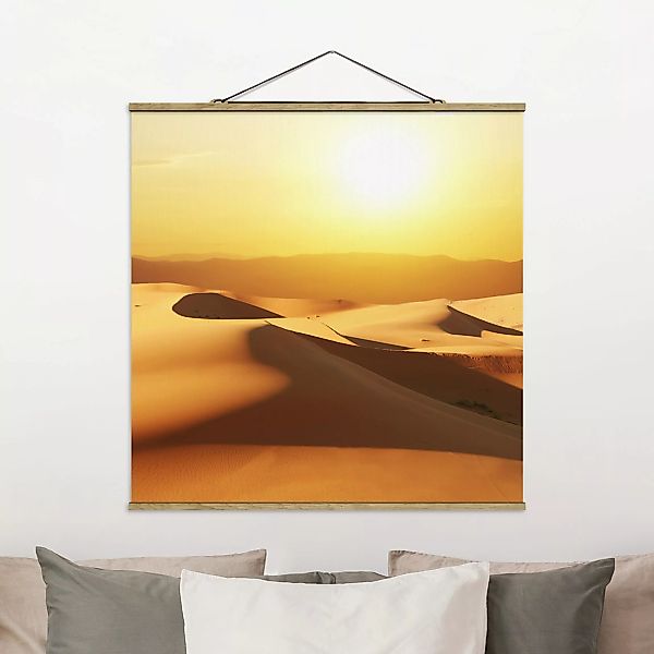 Stoffbild Landschaft mit Posterleisten - Quadrat Die Wüste Saudi Arabiens günstig online kaufen