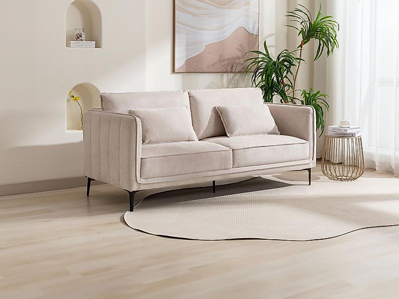 Sofa 3-Sitzer - Stoff - Beige - TORMELDA günstig online kaufen