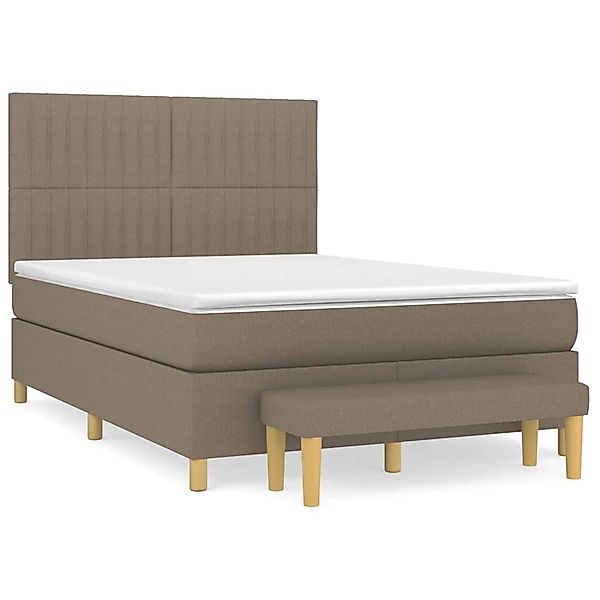 vidaXL Boxspringbett mit Matratze Taupe 140x190 cm Stoff1468733 günstig online kaufen