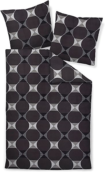 Janine Janine Mako-Satin Bettwäsche J. D. 87103 weiß grau schwarz Größe:  1 günstig online kaufen