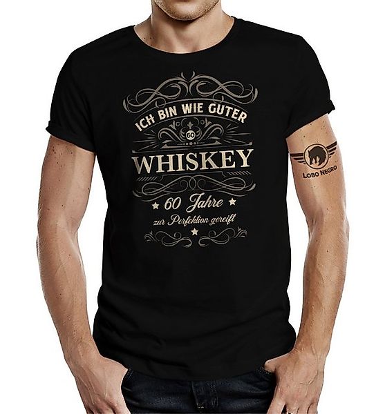 LOBO NEGRO® T-Shirt für Männer zum 60. Geburtstag - Wie Whiskey zur Perfekt günstig online kaufen