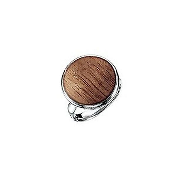 Vivance Fingerring Edelstahl Ring mit Holzeinlage günstig online kaufen