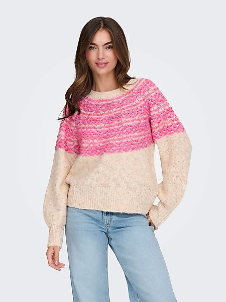 ONLY Strickpullover "ONLSIDONA LIFE LS JQ O-NECK KNT" günstig online kaufen