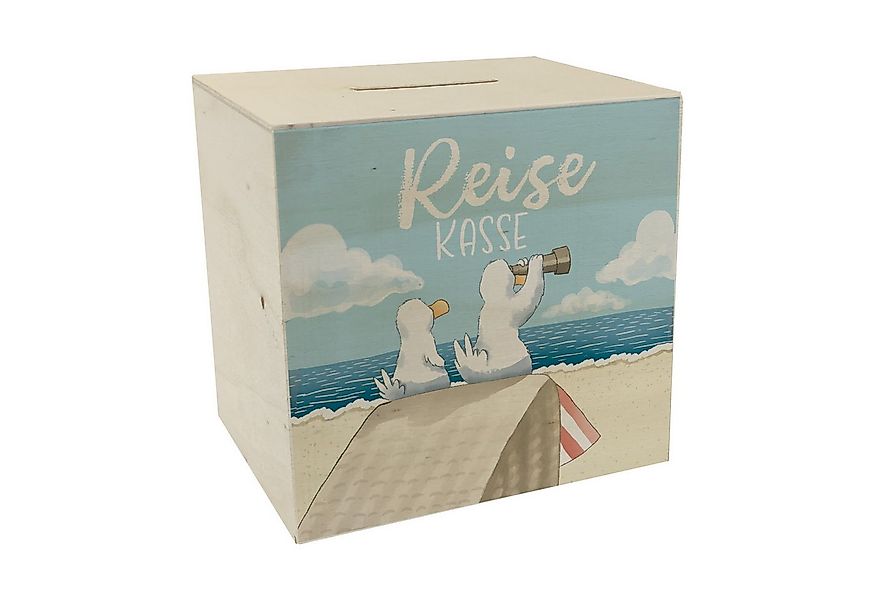 speecheese Spardose Möwen Spardose aus Holz mit Spruch Reisekasse günstig online kaufen