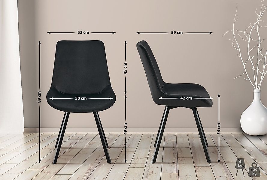 CLP Esszimmerstuhl Lewes (2er Set), mit günstig online kaufen