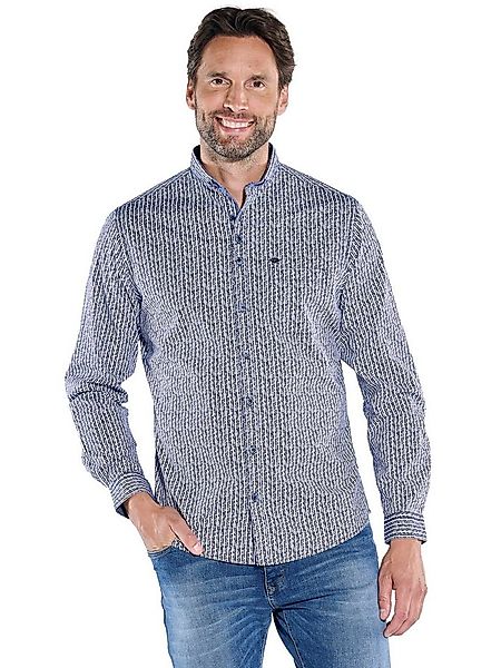 Engbers Langarmhemd Herren Langarm-Hemd gestreift, Marineblau günstig online kaufen