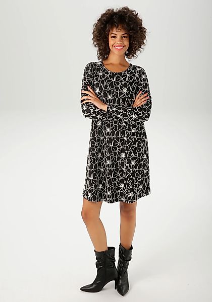 Aniston CASUAL Jerseykleid, mit grafischen Blüten - jedes Teil ein Unikat - günstig online kaufen