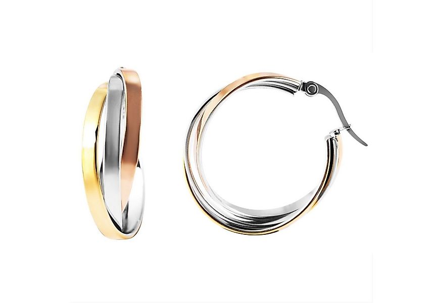 Adelia´s Paar Creolen Damen Creolen aus poliertem Edelstahl Ø 22 mm günstig online kaufen