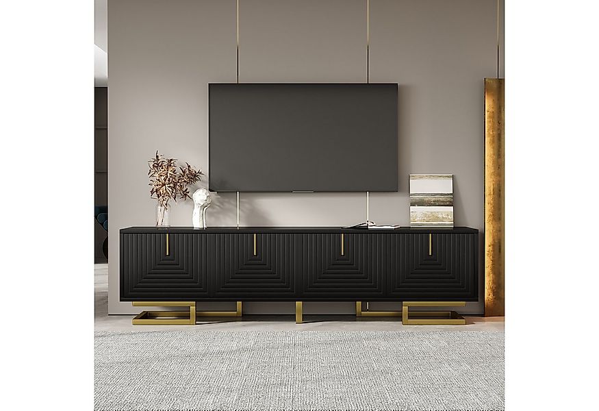 OKWISH Lowboard goldene Griffe und Beine (TV-Möbel, Fernsehschrank, 1 St., günstig online kaufen