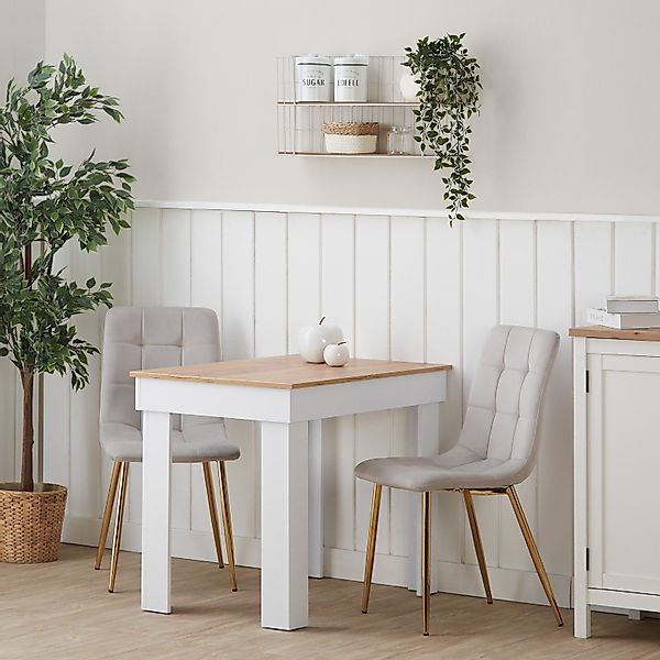 Homestyle4u Esszimmerstuhl in Beige und Gold Samt 2218 günstig online kaufen