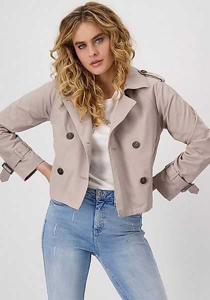 Monari Kurzjacke Jacke Trench kurz Mit Rundhalsausschnitt günstig online kaufen