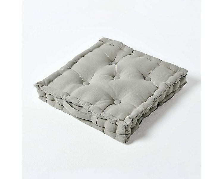 Homescapes Bodenkissen Sitzkissen unifarben grau 40 x 40 cm günstig online kaufen