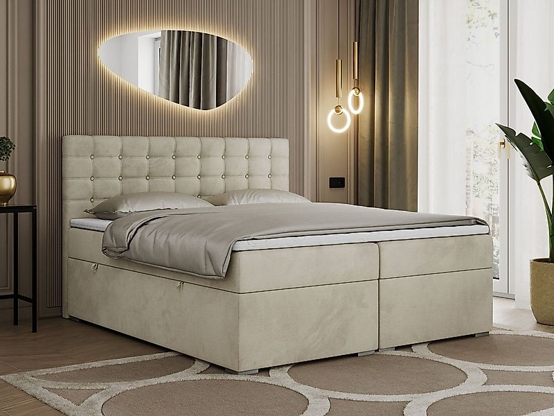 MKS MÖBEL Boxspringbett SUSAN (Set, Packung, H3-Matratze, 7 Härtezonen, T30 günstig online kaufen