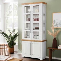 Esszimmer Vitrine aus Kiefer Massivholz Landhausstil günstig online kaufen