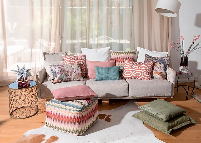 H.O.C.K. Dekokissen "Ruby" mit Strukturmuster, Kissenhülle mit Füllung, 1 S günstig online kaufen