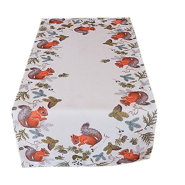 texpot Tischdecke Tischläufer Druck Eichhörnchen Herbst günstig online kaufen