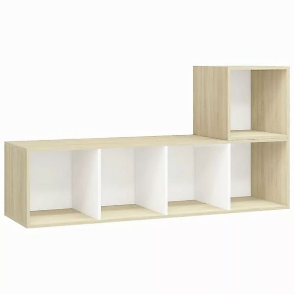 vidaXL TV-Schrank 2-tlg. TV-Schrank-Set Weiß Sonoma-Eiche Holzwerkstoff (1- günstig online kaufen