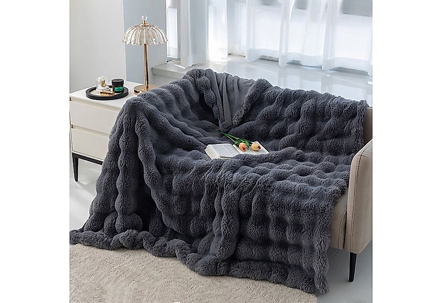Wohndecke Bubble Decke Kuscheldecke Flauschig Warme Sofadecke Couchdecke, C günstig online kaufen