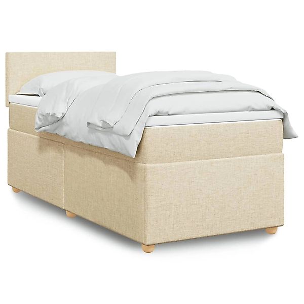 vidaXL Boxspringbett mit Matratze Creme 90x200 cm Stoff 3288861 günstig online kaufen