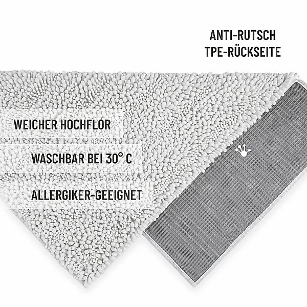 Wecon home Basics Badematte "Benno" Höhe 22 mm waschbar, rutschfest, sehr w günstig online kaufen