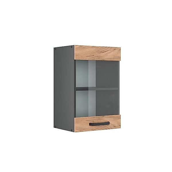 Vicco Küchenglasschrank R-Line Glashängeschrank Goldkraft Eiche/Anthrazit 4 günstig online kaufen