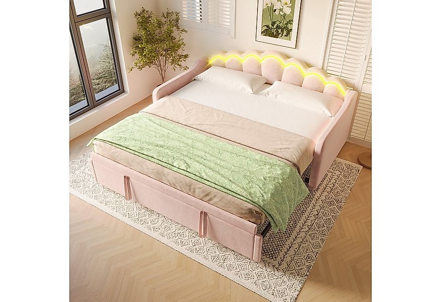 STILVORA Schlafsofa Polsterbett 90x200 mit Ausziehbett,Tagesbett ausziehbar günstig online kaufen