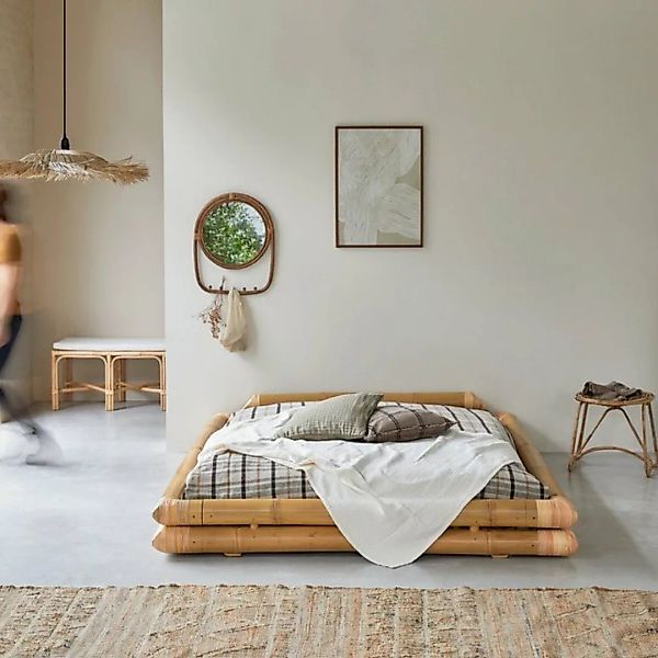 Tikamoon Massivholzbett Balyss Futonbett aus Bambus 160x200 cm günstig online kaufen