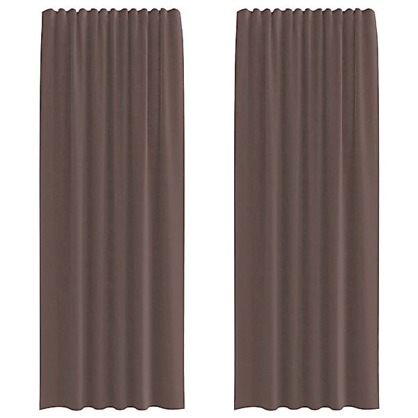 vidaXL Voile Vorhänge mit Stangentaschen 2 Stk Braun 4102175 günstig online kaufen