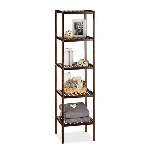 relaxdays Badregal Bambus Badregal dunkelbraun günstig online kaufen