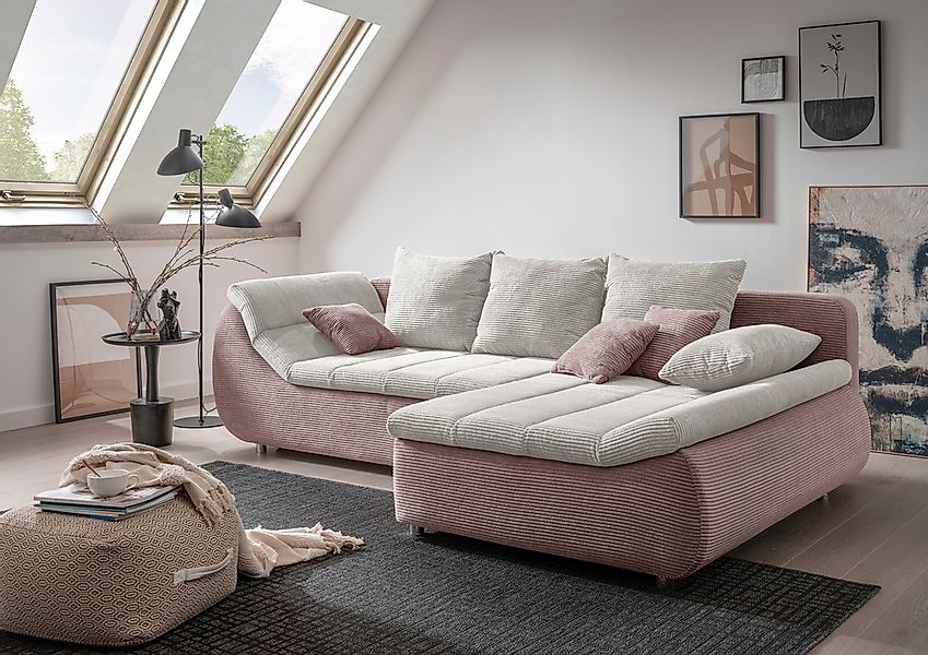 Home affaire Ecksofa "Imola, bequem, aktuelle Steppung im Sitz, L-Form, Bre günstig online kaufen