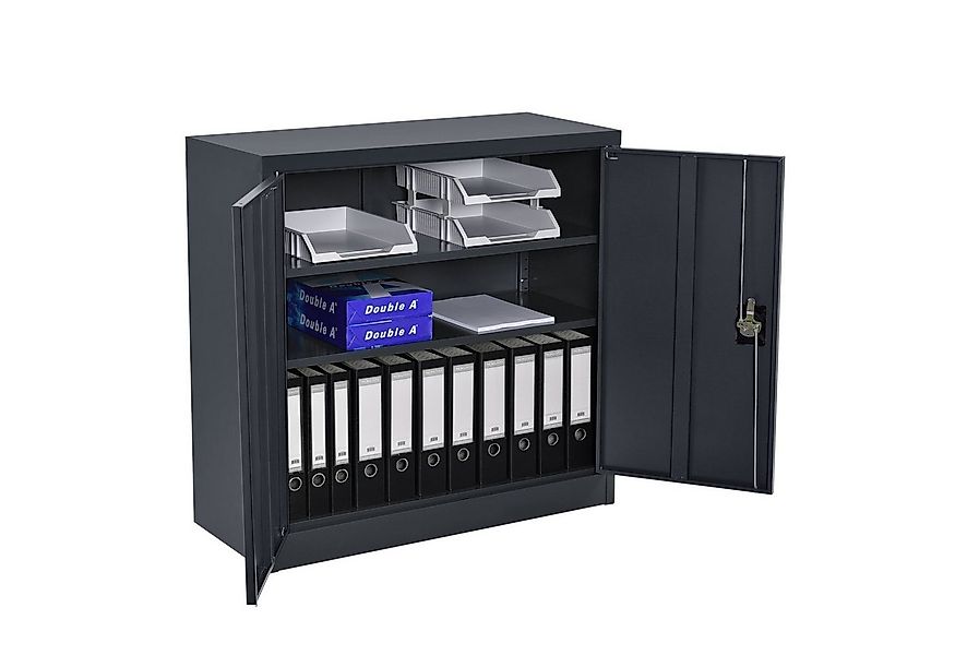 en.casa Aktenschrank »Molise« Büroschrank 90x40x90cm Stahl Dunkelgrau günstig online kaufen